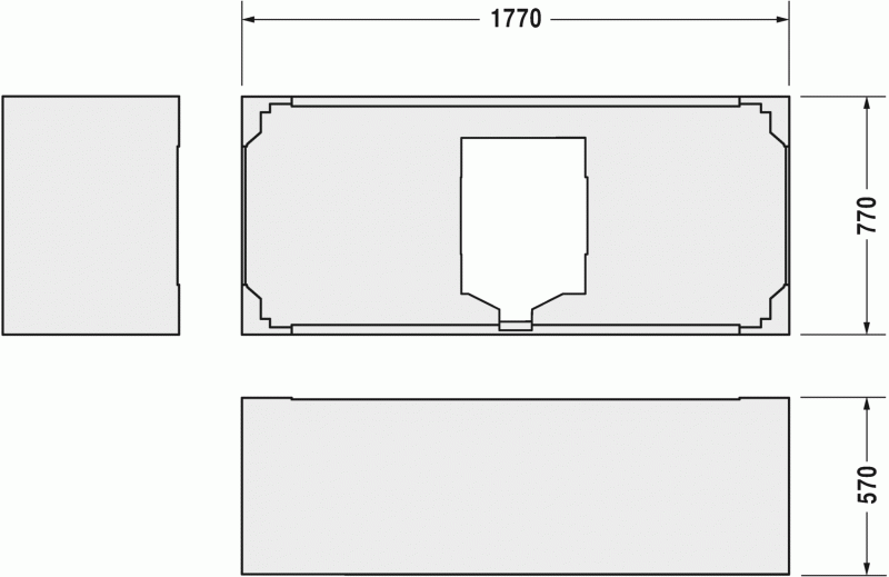 Опора из стиропора для ванны Duravit Vero, 177x77