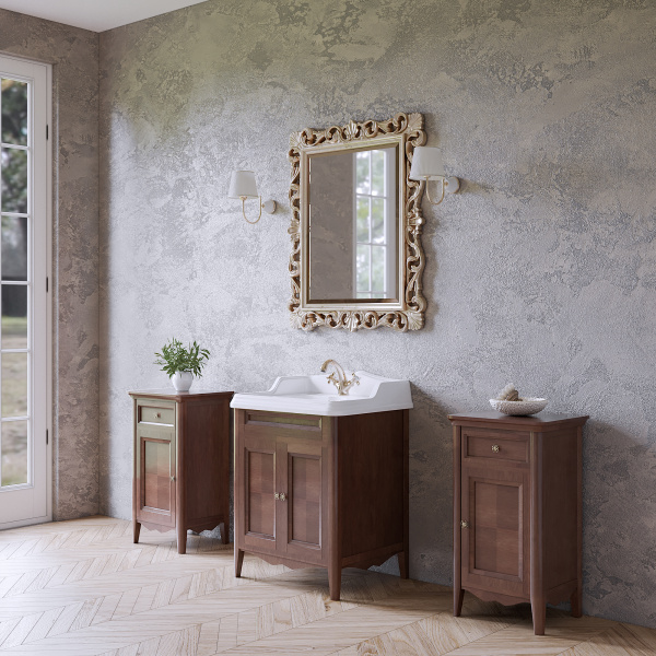 TW Veronica Nuovo комплект мебели с 2-мя дверцами, с доводчиками Blum, ручки: бронза, 68см, Цвет: noce