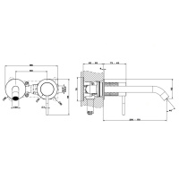 Gessi Intreccio Встраиваемый однорычажный смеситель с изливом, без донного клапана, внешняя часть, цвет: шлифованная сталь