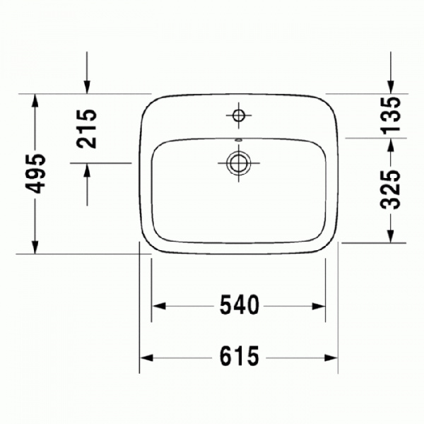 Duravit DuraStyle Раковина 61.5x49.5 см, 1 отв., цвет: белый