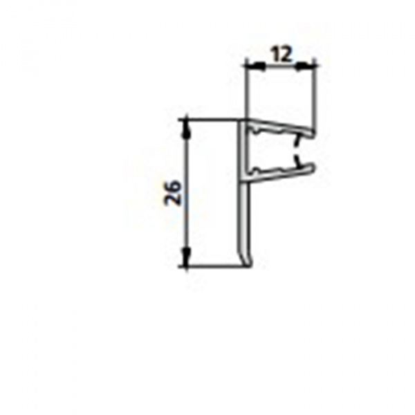 Kermi Уплотнитель для раздвижного ограждения 198см.