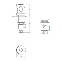 THG Bagatelle pierre noire Вентиль смесителя для раковины, ручка черная, цвет: хром