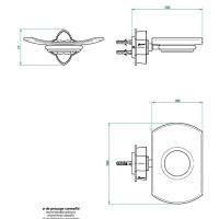 THG Pétale de cristal clair Мыльница стеклянная, подвесная, цвет: хром/прозрачный хрусталь