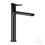 HUBER Harlock Смеситель однорычажный для раковины на 1 отверстие, высокий h225 мм, без донного клапана, цвет: черный титан,