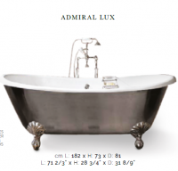 Devon&Devon Admiral LUX Ванна чугунная без отв под смес., 182х81хh73см, ножки EAGLE, отдельностоящая