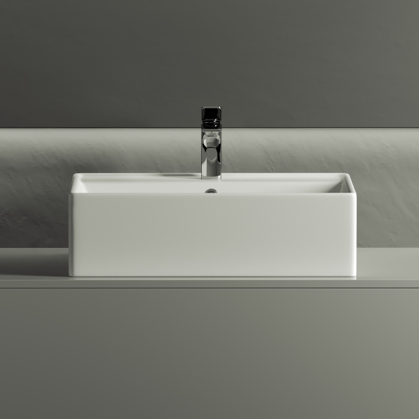 Умывальник чаша накладная прямоугольная Element 590*450*160мм Ceramica Nova белый 