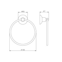 Nicolazzi Cristallo Di Rocca Полотенцедержатель-кольцо, диаметром 19.5 см, подвесной, цвет: хром