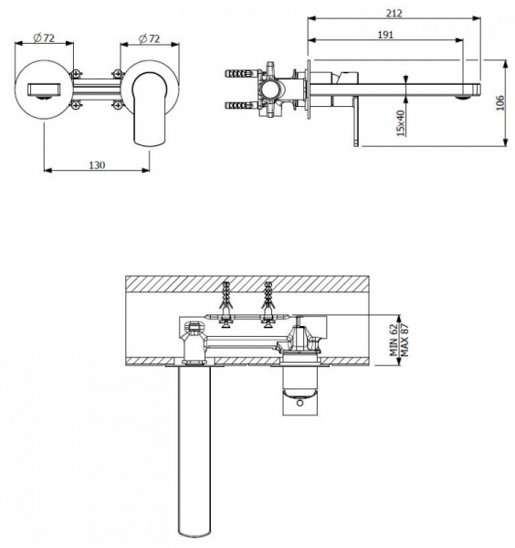Смеситель для раковины Cezares GLAM-BLI2-01