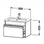 Duravit Ketho Тумба подвесная, 41x60x38.5см, с раковиной, 1 выдв. ящик, цвет: tera