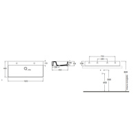 AZZURRA ELEGANCE Раковина 102х45 см, 2 отв., подвесная/накладная, цвет: белый