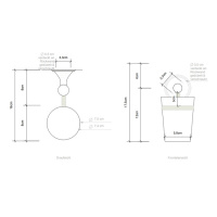 Decor Walther Classic WMG Стакан подвесной, фарфор, цвет: золото