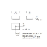 NOORTH milldue edition Раковина 45х38х19 см, без отв., накладная, цвет: белый