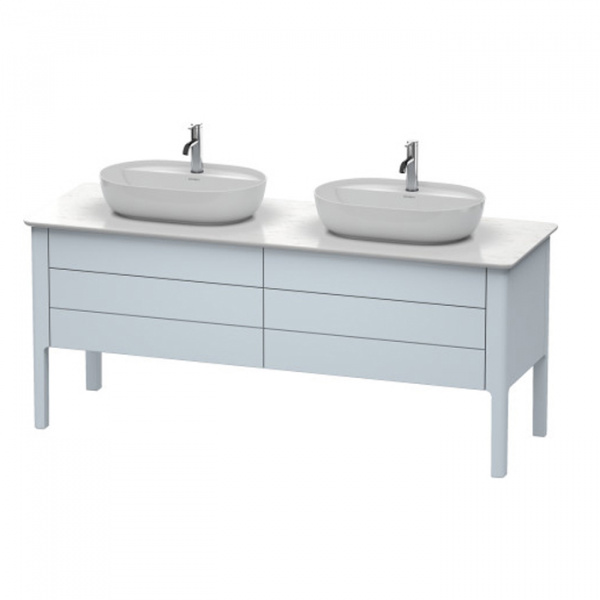 Duravit Luv База напольная, с 2 выдв. ящиками, каменной столешницей и раковинами, 743x1788x570, цвет: светло-голубой шелковисто-матовый