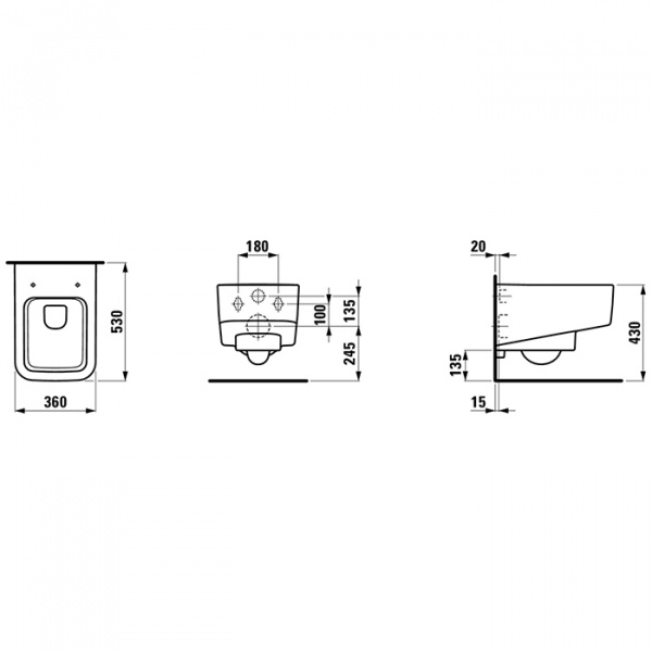 Laufen Pro S Унитаз подвесной безободковый 53х36х29.5см., с покрытием Laufen Clean Coat, цвет: белый