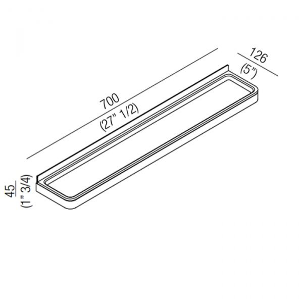Agape Memory Полочка, 70см, подвесной, цвет: полированый/белый Cristalplant