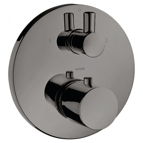Axor Uno Смеситель для душа, встраиваемый, термостат , 2 потребителя, внешняя часть, цвет: черный хром