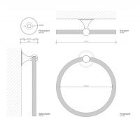 Decor Walther Classic HTR Полотенцедержатель кольцо 18.2см., подвесной, цвет: золото