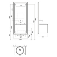 EMCO Touch 600 pure Комплект мебели с выдвижным ящиком, хром/черный