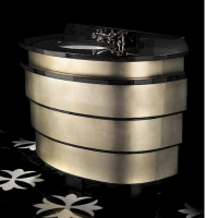 Devon&Devon Summertime antique Тумбочка под умыв, со столеш.из черного granito nero assaluto, 125х62х89см, с 3 отв.под смесит(без раковины), цвет: antiqued aluminium leaF