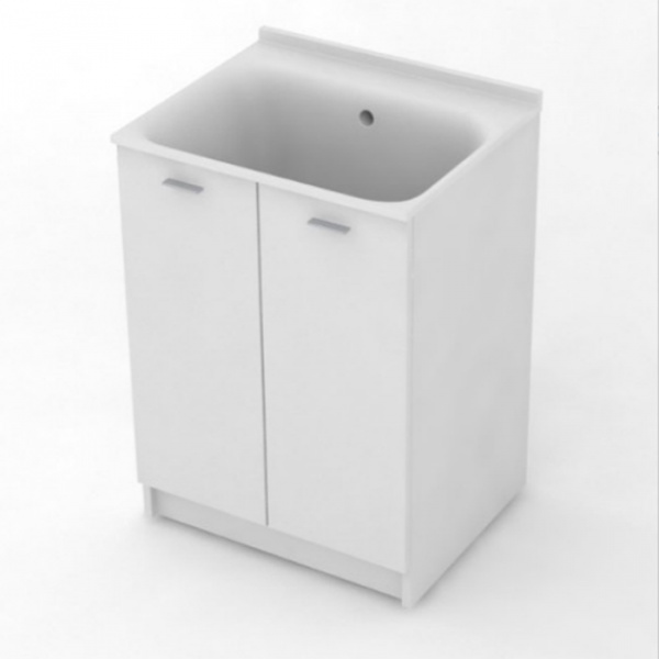 Kerasan Aquadom Комплект для постирочной 60х50см: база + раковина без отверстия под смеситель+выпуск с сифоном , цвет: белый матовый