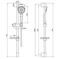 Carlo Frattini Wellness Душевая штанга с ручным душем, шлангом 1500 мм. и мыльницей, цвет: хром
