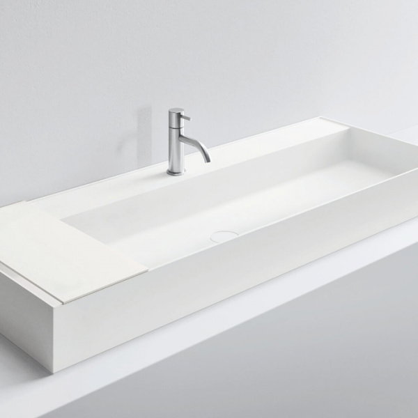 NOORTH milldue edition Раковина 126.5х47.2х12 см, 1 отв., накладная, цвет: белый