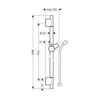 Hansgrohe Unica'S Puro Штанга для душа 90см, цвет: черный матовый