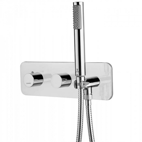 Bossini Oki Термостат высокой пропускной способности с девиатором на 2 выхода, ручной душ ZEN и шланг, цвет: хром