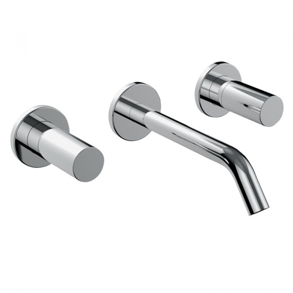 Laufen Kartell Встраиваемый смеситель для раковины на 3 отв, излив 175мм (внешние части), цвет: нержавеющая сталь (PVD)