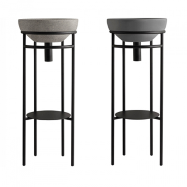 Globo Ring Консоль напольная 35x38х84,5, без отв. под смеситель, с полотенцедержателем, цвет: черный матовый