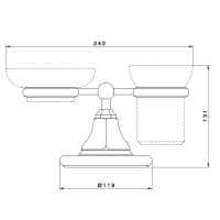 Nicolazzi Teide Держатель мыльницы и стакана настольный (без керамики), цвет: хром