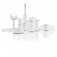 Decor Walther Stone BEMD Корзина для бумаги 30x18.5см, с крышкой, напольная, цвет: белый / хром