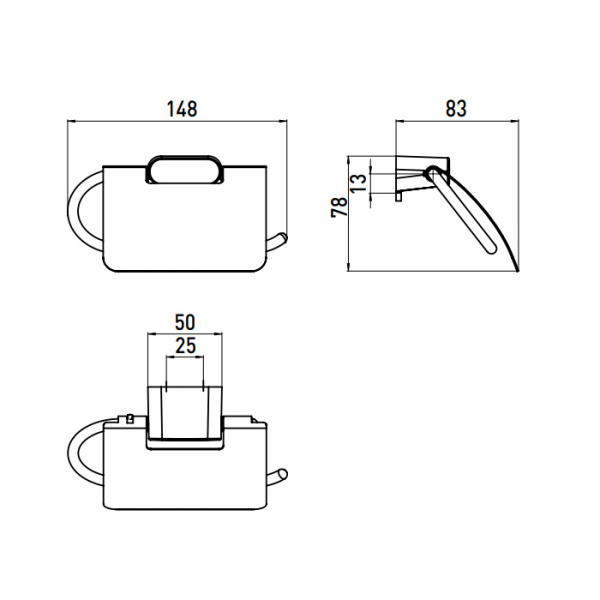 EMCO Logo2 Держатель т/б с крышкой, подвесной, цвет: хром