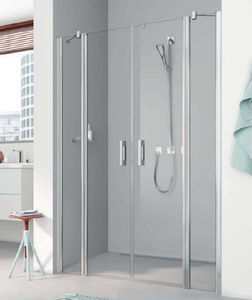 KERMI Pega PTF Душевая дверь 120х200см., серебро+прозрачное стекло +clean
