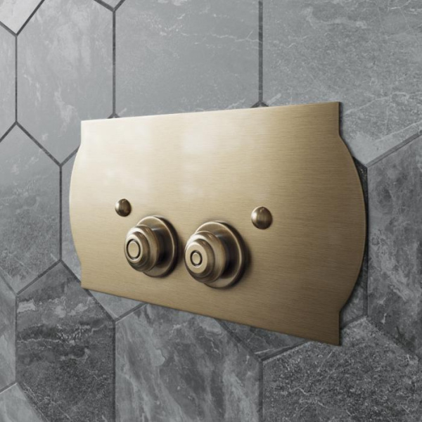 TW 300.2, клавиша смыва для бачков Geberit UP320, 33*2,5*h17, установка со смещением вправо 14мм, материал: латунь, цвет: бронза