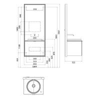 EMCO Touch 600 slim Комплект мебели с выдвижным ящиком, черный/белый ELS