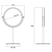 EMCO Pure Зеркало косметическое, Ø177мм, настольн., 3x кратное увеличение, цвет: хром