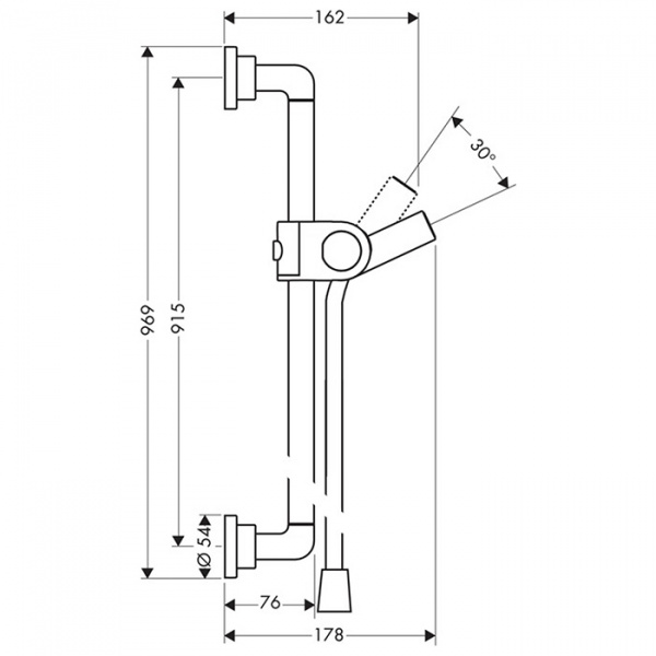 Axor Citterio Штанга для душа, 0,9м, цвет: хром