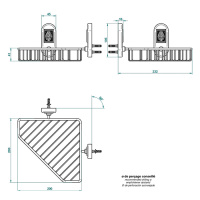 THG Oceania Полочка металлическая, подвесная, решетка, угловая, 20х20см., цвет: хром/прозрачный хрусталь