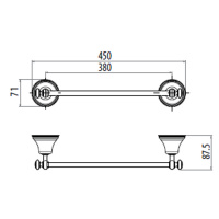 Gattoni Vivaldi  Полотенцедержатель 45см подвесной, цвет: хром