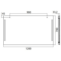 EMCO Зеркало премиум со LED подсветкой, B120xH70см