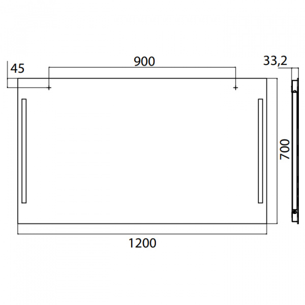 EMCO Зеркало премиум со LED подсветкой, B120xH70см