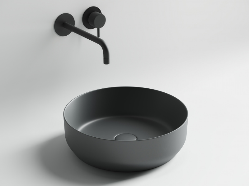 Умывальник чаша накладная круглая (цвет Темный Антрацит Матовый) Element 390*390*120мм Ceramica Nova темный антрацит матовый CN6022MDH