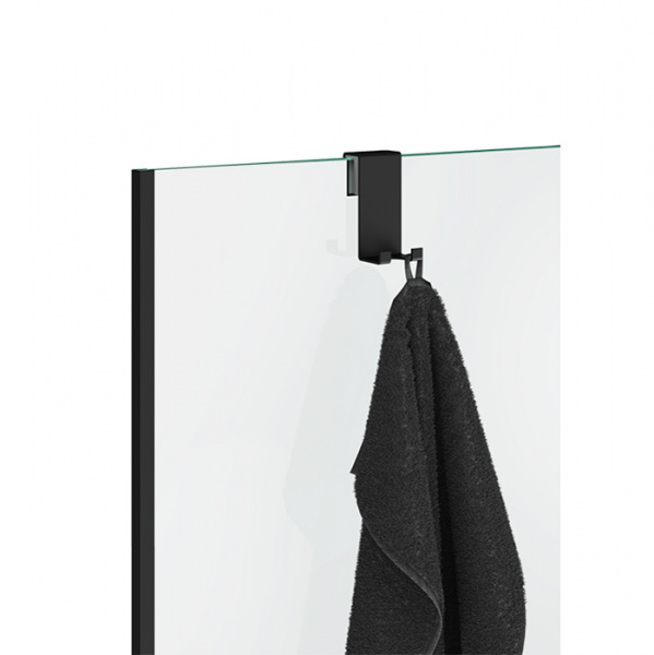 Decor Walther DW Крючок двойной, для установки на стекло душевой кабины, цвет: Nero opaco