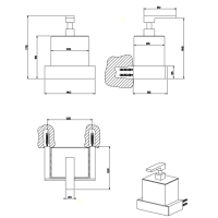 Gessi Rettangolo Дозатор для жидкого мыла подвесной, цвет: хром/черный