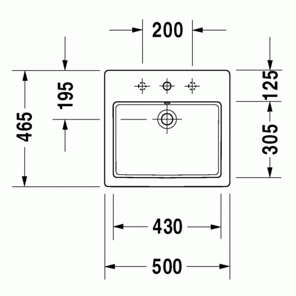 Duravit Vero Раковина 50х46.5 см, 1 отв., цвет: белый
