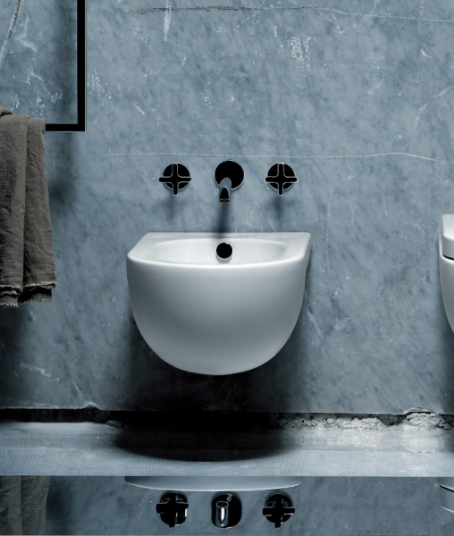 AZZURRA NUVOLA Mini Биде подвесное 46х35см c 1 отв., с креплением KIT2000CF цвет: белый