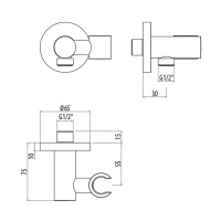 Gattoni Accessori Держатель для душевой лейки, цвет хром
