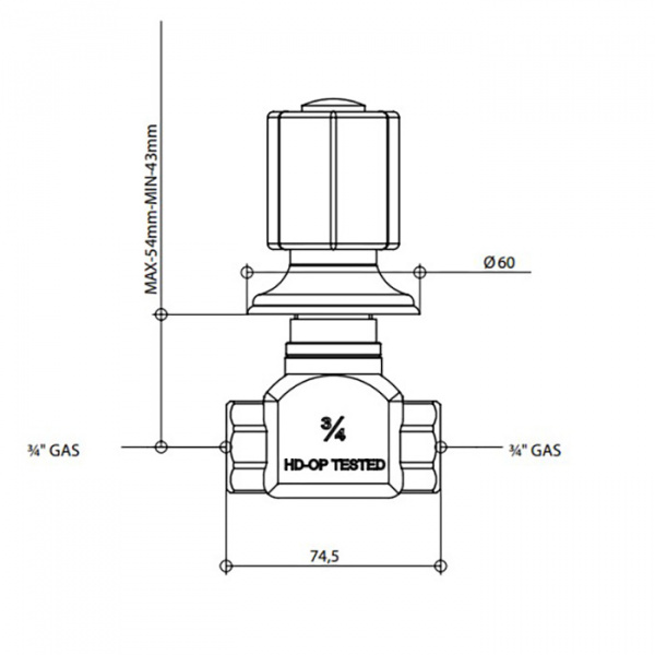 Bongio Fleur Blanc Запорный вентиль 3/4, цвет: хром/белый фарфор(