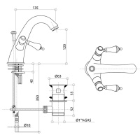 Смеситель для раковины Bongio Capri, цвет: хром